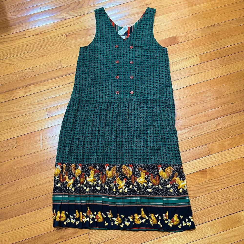 Vintage Carole Little Womens Maxi Jumper Dress 16 Country Cottagecore Granny NEW - Picture 2 of 10